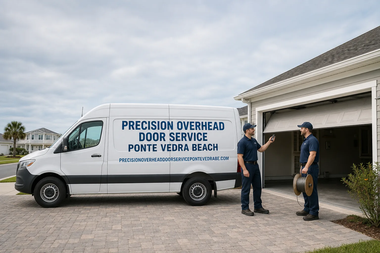 Precision Overhead Door Service Ponte Vedra Beach service vehicle and crew in Ponte Vedra Beach, FL